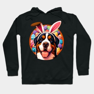 Braque du Bourbonnais with Bunny Ears Welcomes Easter Hoodie